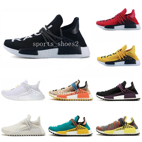 

human race running runner shoes for men women pharrell williams nerd black white black blue green cream men trainer sports sneakers