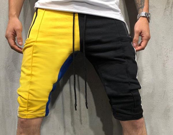 

casual short sports pants drawstring relaxed pants men five casual matching color design personality trousers mens loose cool shorts, White;black