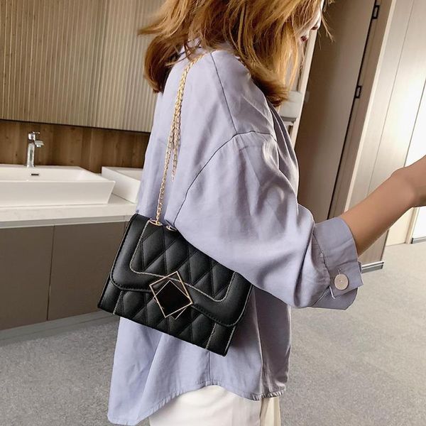 

fashion women shoulder bag women pu leather retro metal buckle rhombic crossbody bags multicolor small crossbody handbags