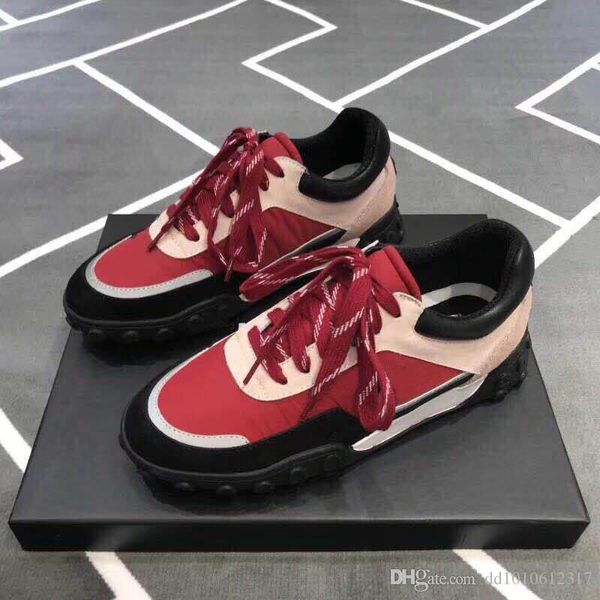 

new mens designer luxury casual shoes triple black white suede leather 2019 women fashion mesh leisure sneaker with box