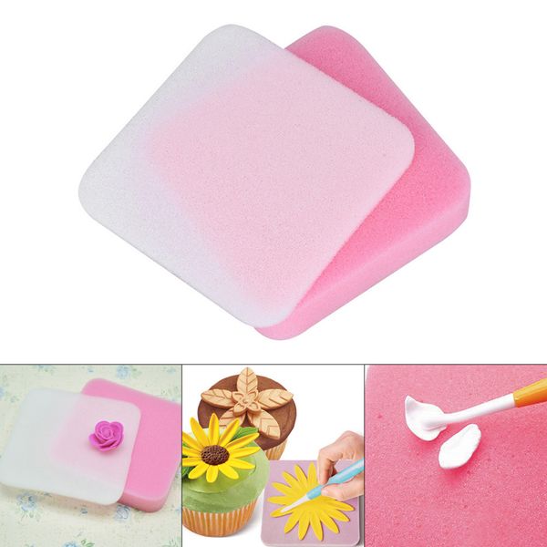 

2pcs / комплект сушка fondant цветок торт инструменты пена chote сахар mold mat gum paste shaping губка pad