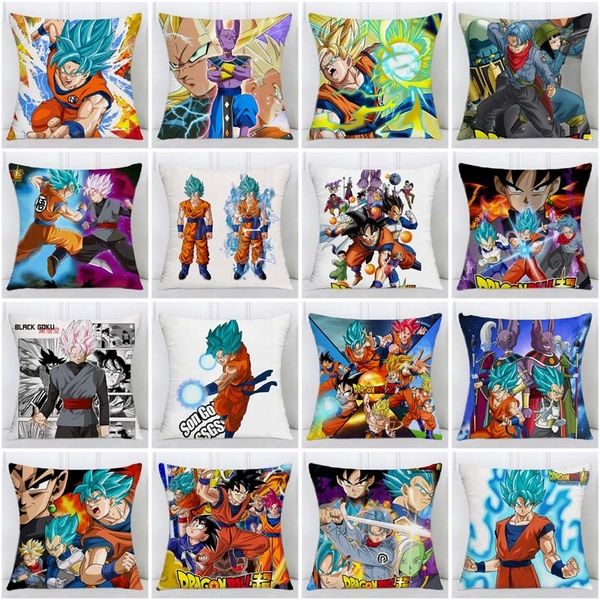 

Мода Аниме Наволочка Dragon Ball Z Goku Супер Саян Наволочка Полиэстер Бросьте Наволочки