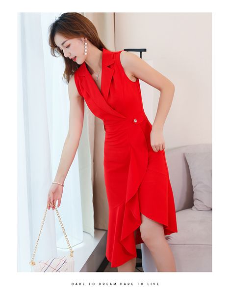 

chili red pure color подложка платье без рукавов юбка, Black;gray