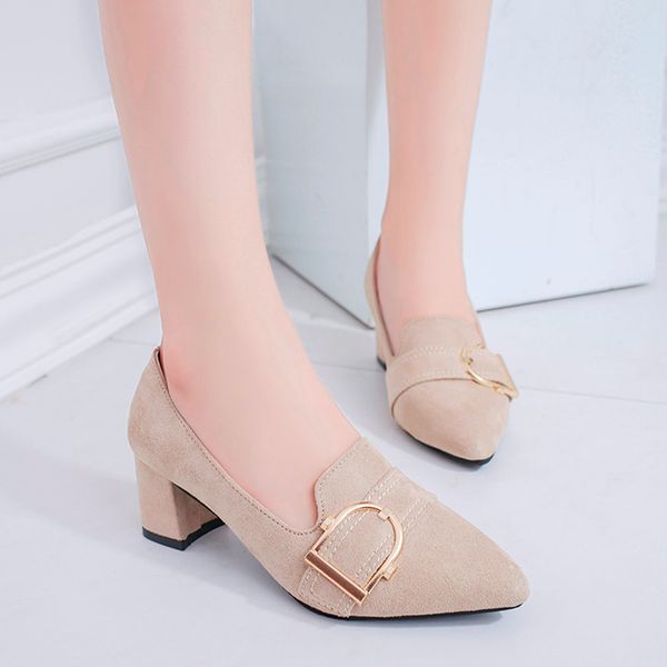 

lady's pumps vintage spring summer solid color shoes women high-class design elegant women leisure comfortable pumps for, Black