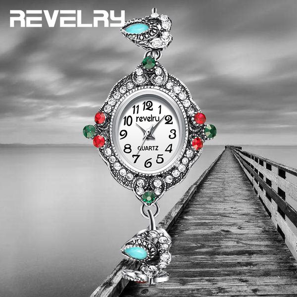

2019 new oval dial quartz watch women luxury crystal antique silver bracelet vintage watch woman ladies clock montre femme, Slivery;brown