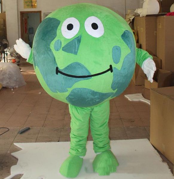 

2019 green world earth mascot costume for to wear, Red;yellow