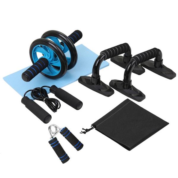 

5-в-1 комплект ролика ab колеса с push-up bar скакалка hand gripper брюшной ядро фитнес тренировки home gym фитнес оборудование