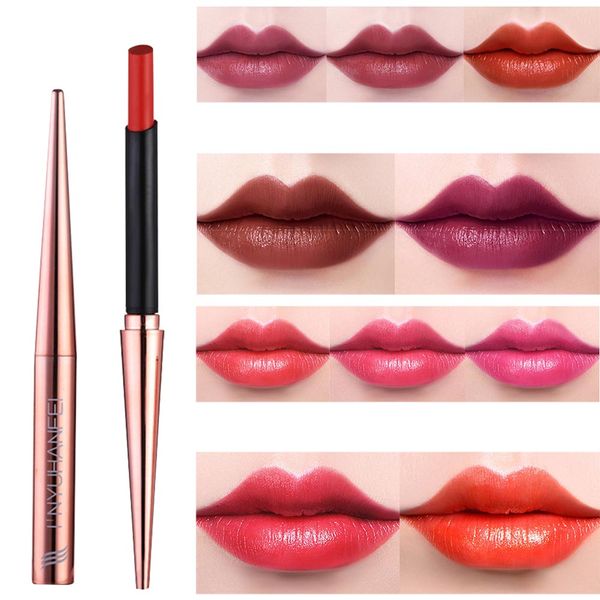 

10 colors matte lipstick nonstick cup long lasting waterproof makeup lipstick silky texture red lip make up beauty cosmetic
