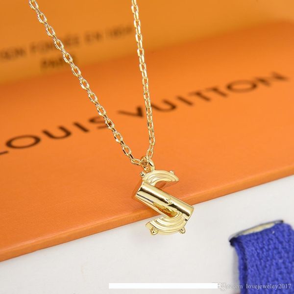 

luxury designer jewelry women necklaces 26 letters pendant necklaces high-end gold chain elegant necklace with alphabet, Silver