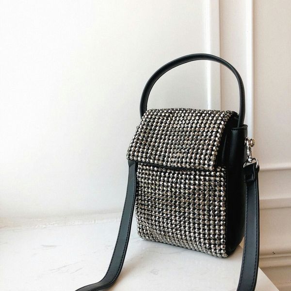 

water drill bag half-cover small square bag hand-held one-shoulder oblique designer brand women bags 2019