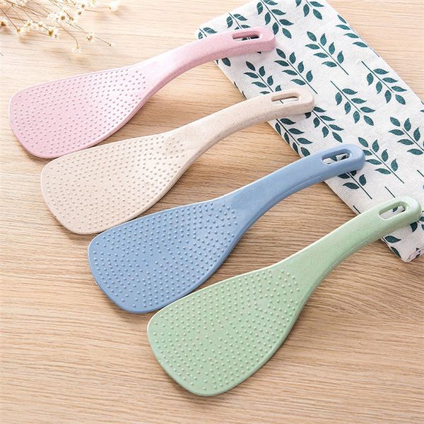 

kitchen plastic rice tool rice spoon eco-friendly 4 colors available wheat straw and plastic rice scoop