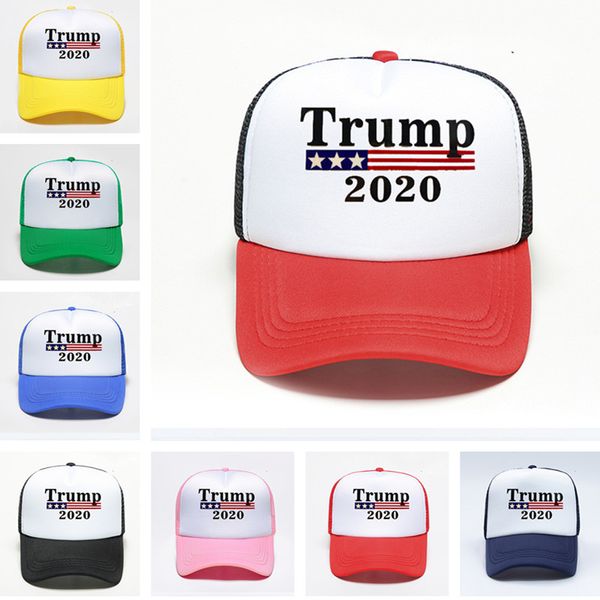 

presidential campaign trump 2020 hats mesh patchwork snapback women men baseball ball cap adjustable summer visor sports caps d22404, Yellow