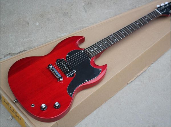 

красный цвет электрической гитары с dots инкрустация, черная накладка, fixed bridge, chrome оборудований, предлагая индивидуальные услуги бе