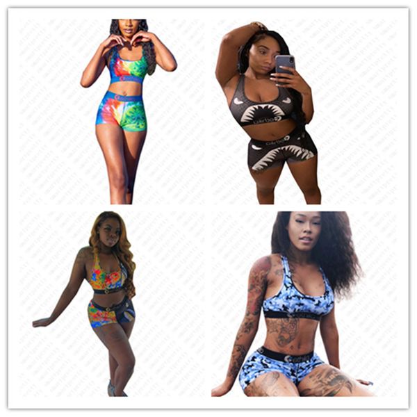 

women brand swimwear female 2 piece bikini set swimsuit sports bra+boxer swimming trunks shorts bikinis beachwear clothing d52103, White