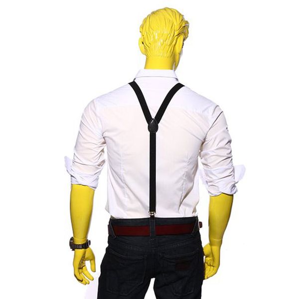 

fashion elastic suspender y-back black women mens students diy pants accessories clip-on braces suspenders jeans trousers, Black;white