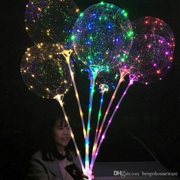 

led bobo balloon with 31.5inch stick 3m string balloon led light christmas halloween birthday balloons party decor bobo balloons bh1346 tqq
