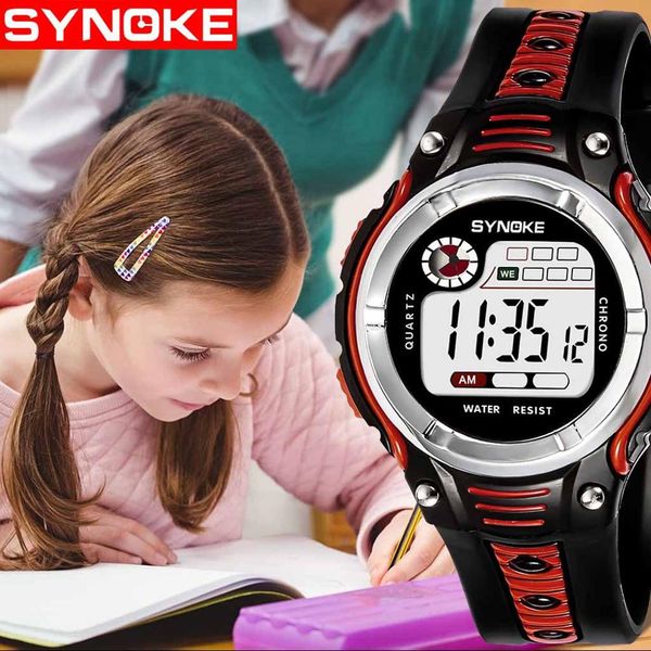 

2019 waterproof children boys girlg digital led quartz alarm date sports wrist watches drop shipping plastic relogio infantil xc, Blue