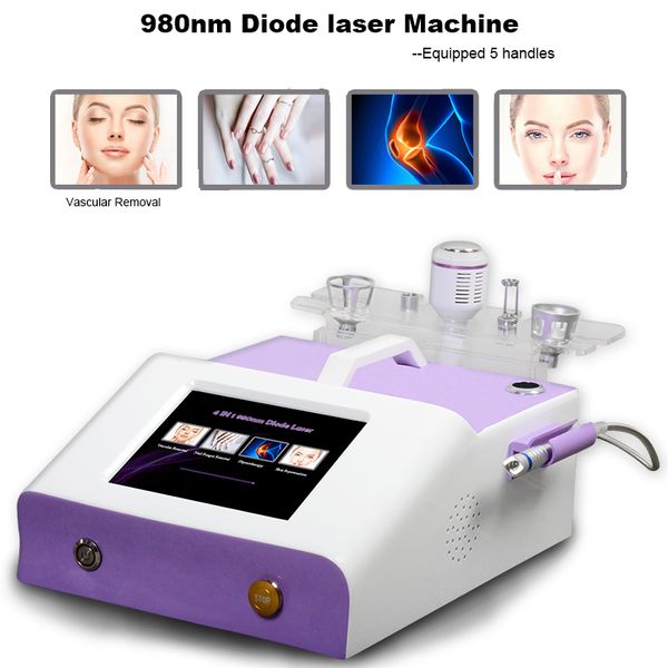 

new 980 diode laser vascular removal machine for spider veins removal physiotherapy treatment nail fungus removal skin rejuvenation, Black