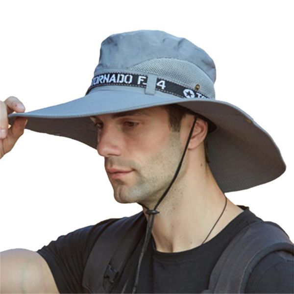 

wide brim fishing hat summer spring men's bucket hats hiking sombrero gorro male sun hat outdoor travel safari bucket, Blue;gray