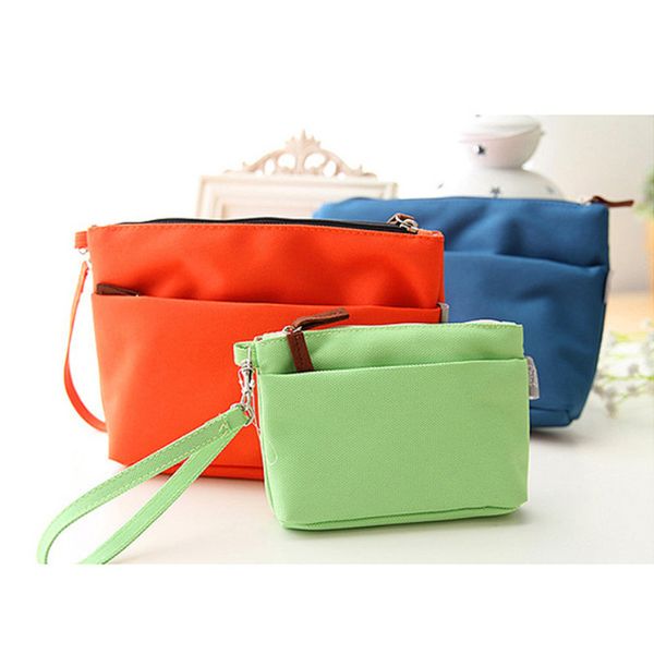 

2020 new pure color cosmetic bag medium handbag key case make up bag