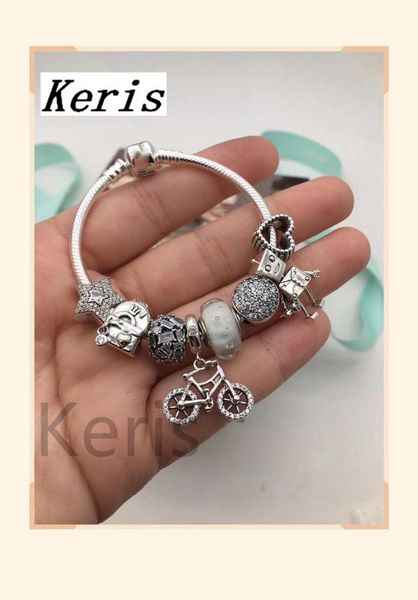 

reproduction 100%926 sterling silver bicycle robot string jewelry gifts preferred package, Golden;silver