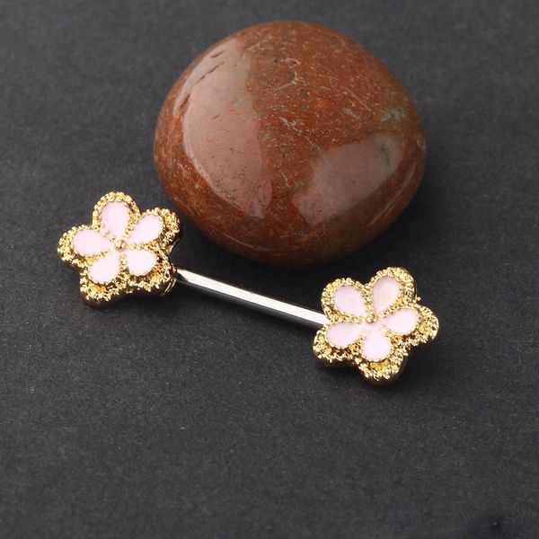 

316l stainless steel flower nipple barbell helix piercing bar rings body jewelry pircing jewellery women gift, Silver