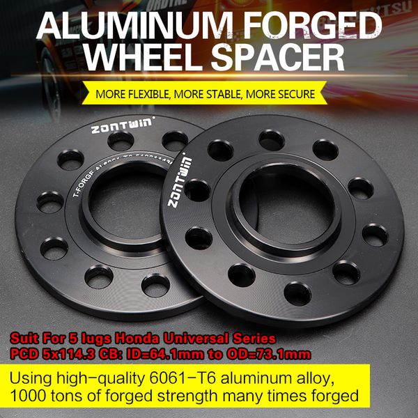 

2/4pcs 3/5/8/10/12mm wheel spacer adapters pcd 5x114.3 cb: id=64.1mm to od=73.1mm suit for 5 lugs universal series car