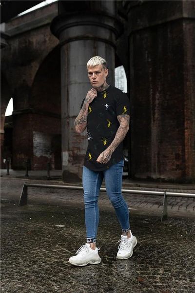 

brand fashion men's t-shirt thousand 3d printed t-shirt black casual men's short sleeve tshirt t shirt men, White;black