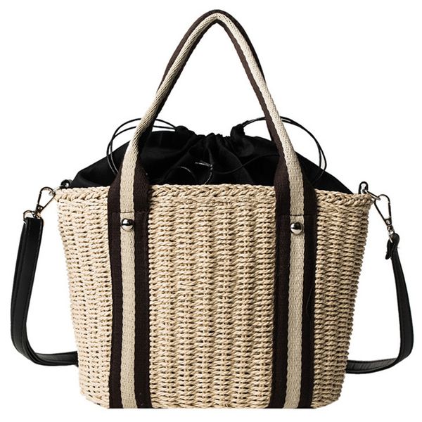 

women natural handbag braided new rattan bag beach straw bag crossbody summer bags