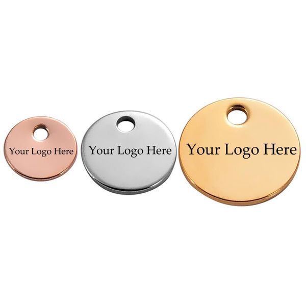 

customized carved 25pcs charms for diy stainless steel stamping tags necklace logo brand tag for logos, Golden;silver