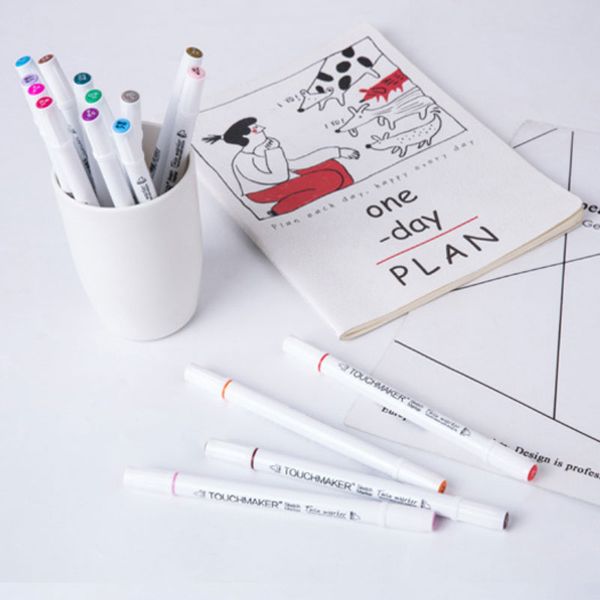 

24/36/48 colors dual head water based tip fine brush artist graphic sketch manga drawing school stationery supplies marker pen