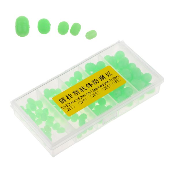 

100pcs multi-size luminous green glow rig fishing beads & box offer