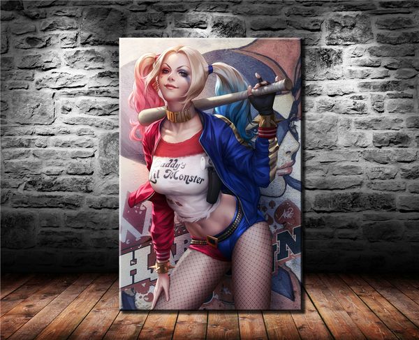 Acheter Harley Quinn Suicide Squad Art Impression Sur Toile Hd Peinture Neuve à La Maison Décoration Dart Sans Cadre Avec Cadre De 598 Du