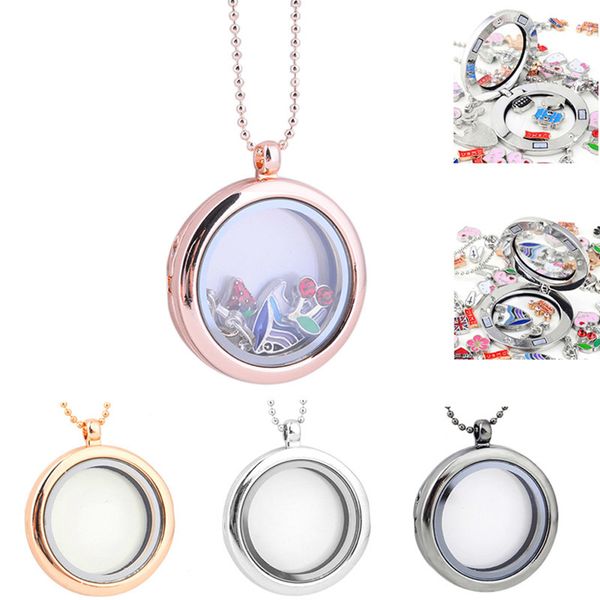 

living memory p floating glass locket pendant necklace women jewelry @m23, Silver