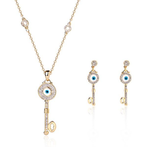 

creative jewelry key pendant necklace earrings jewelry sets the bride of jewelry min order 12pcs 2278, Silver