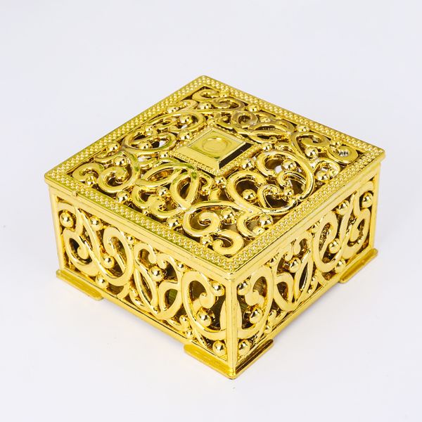 

hollow square shaped wedding candy box gold silver color plastic gift boxes birthday party favor boxes