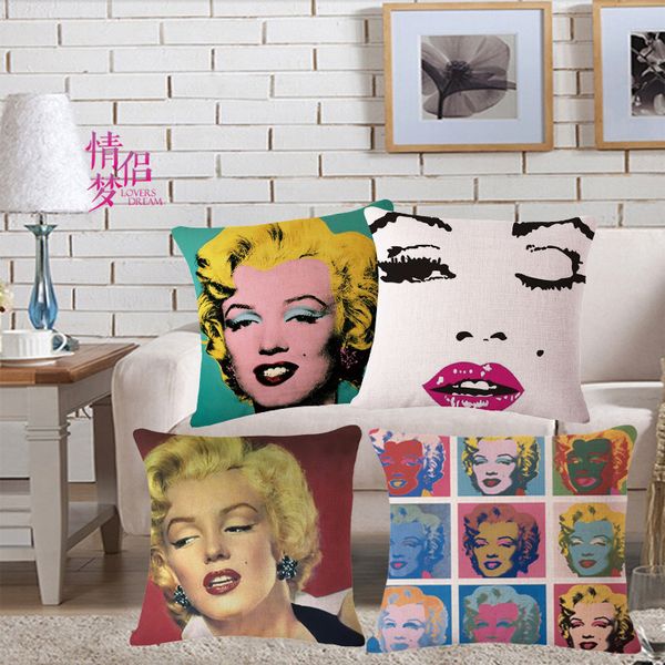 

originality marilyn monroe cotton flax pillow back cushion loose coat
