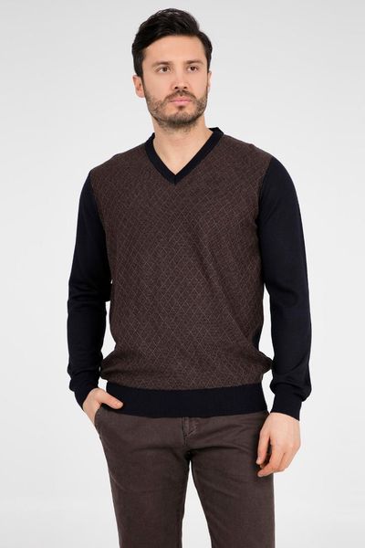 

buratti v-neck sweater male sweater 447018, White;black