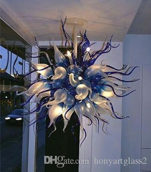 

100% mouth blown borosilicate christmas lighting home decoration dark blue murano glass art style chandelier light