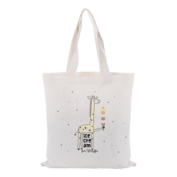 

handbag canvas tote bag illustration custom print logo text diy daily use shopping bag print eco reusable recycle