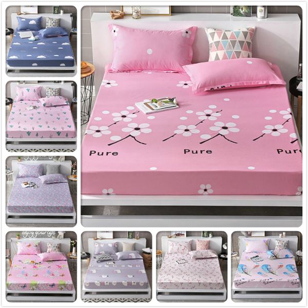 

kids child 1pc fitted sheet mattress cover with rubber elastic band single twin full double size bed linen 150x200 180x200