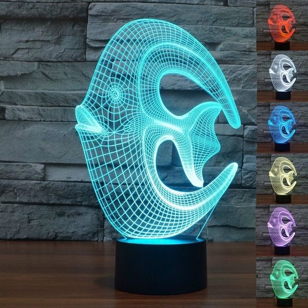 

usb charge fish 3d led night lights 7 light colors table lamps for party children bedroom lamp