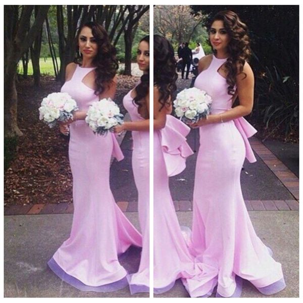 

холтер русалка тонкий длинные платья подружки невесты сексуальная спинка развертки поезд длинные свадебные платья de honor of maid custom 20, White;pink