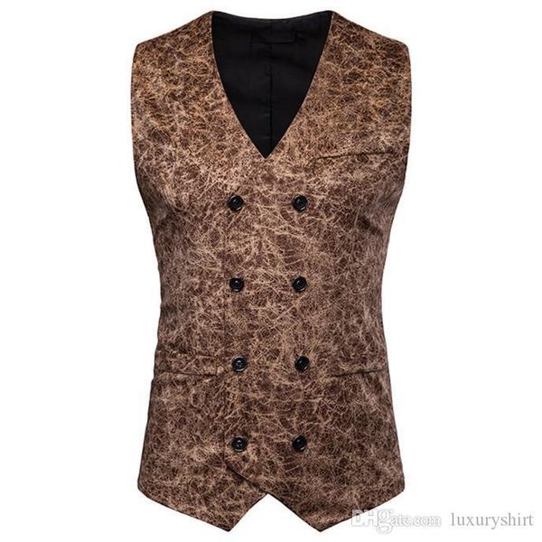 

vests sleeveless casual mens outerwear with button male clothing leopard mens suit, Black;white