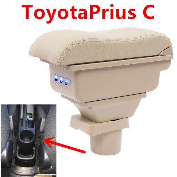 

for toyotaprius c prius c armrest box central store content storage box aqua armrest with cup holder ashtray usb interface