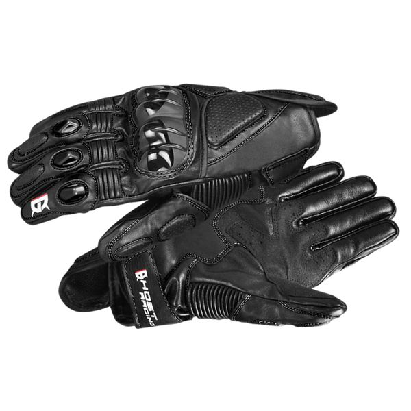 

2x motorcycle gloves waterproof motorbike windproof glovesthermal leather, Black