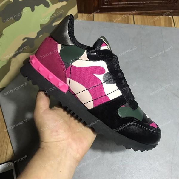 

new color camo suede studded camouflage rock runner sneaker shoes for women men stud casual luxury designer shoes sneakers chaussures cv2