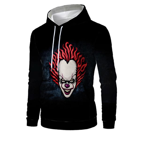 

mens designer fashion vests clown 3d digital printing hoodie, Black