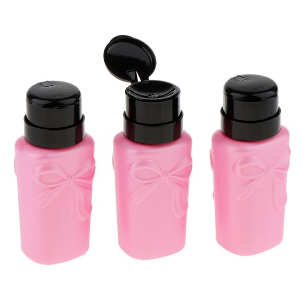 

3pcs 230ml empty nail art polish cleaning remover bottle pump dispenser