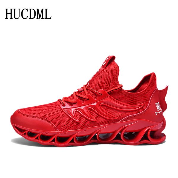 

hucdml 2019 new summer shoes mesh breathable outdoor casual flat mens shoes lace-up men's sneakers standard size:39-45, Black